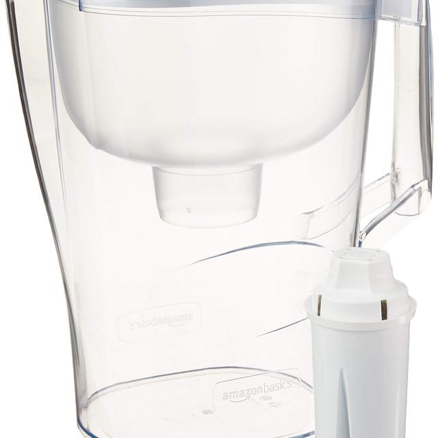 Amazon Basics 10-Cup Water Pitcher with Water Filter Included, Compatible with Brita