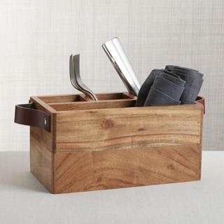 Carson Utensil Caddy with Leather Handles