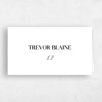 White Wedding Place Card - Margret