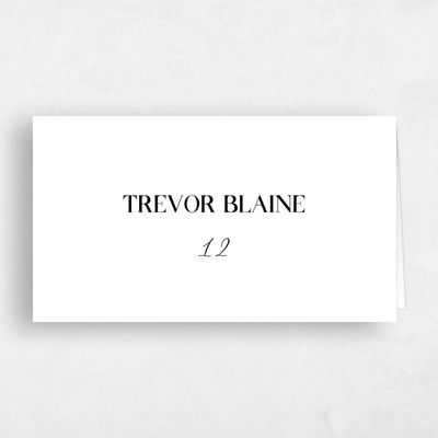 White Typography Wedding Place Card - Margret