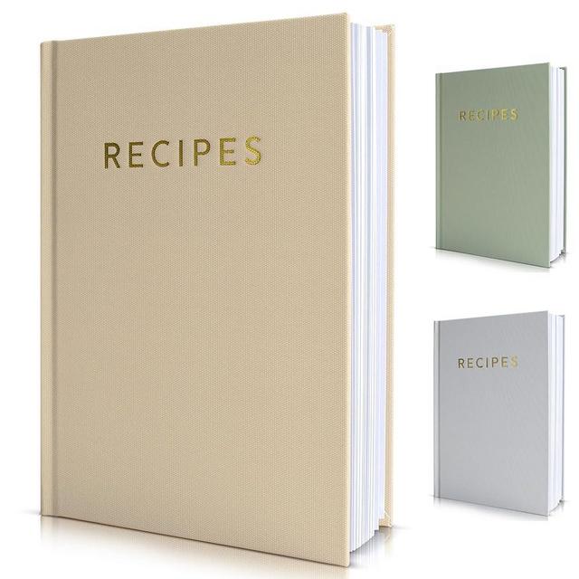 ZICOTO Aesthetic Blank Recipe Book with Waterproof Cover - The Perfect Recipe Notebook To Write In Your Own Recipes - Simplified Blank Cookbook to Organize Your Recipes, A5, ZIC-RECIPEB-OA_23-059B