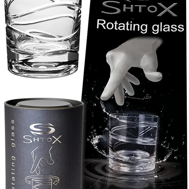 SHTOX Roulette Spinning Glass, Whiskey/Scotch/Bourbon Crystal Tumbler, Barware/Glasses, Alcohol Game, Favorite Friend Gifts