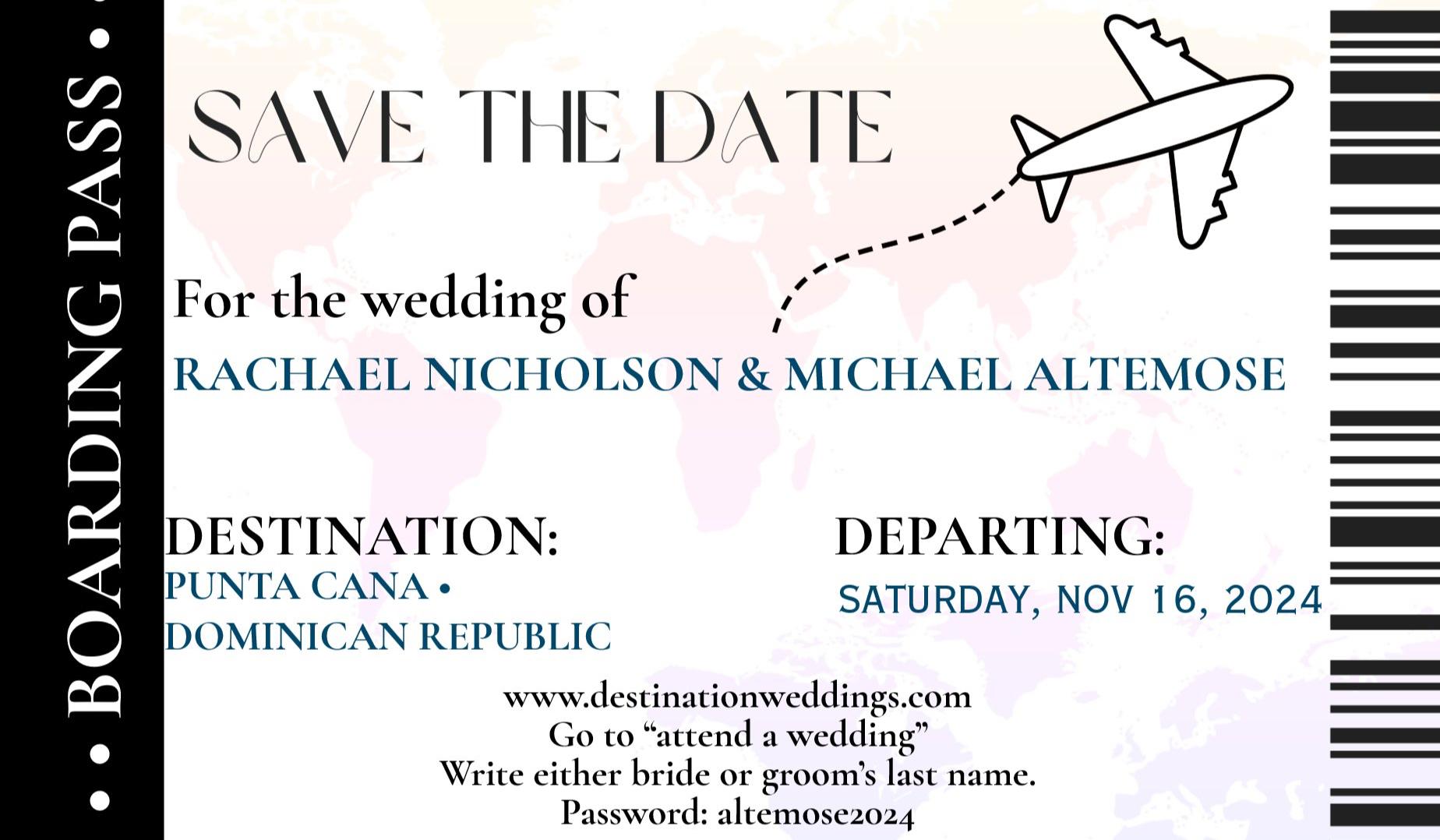 The Wedding Website of Rachael Nicholson and Michael Altemose