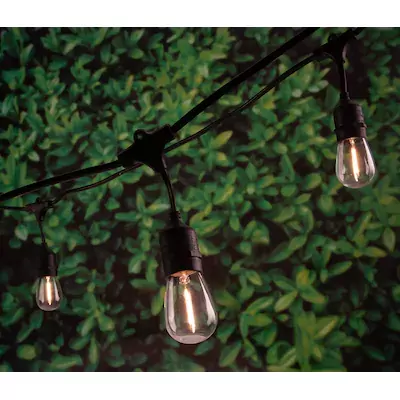 Portfolio 24-ft 12-Light (No Shade) Plug White Outdoor LED Edison String Lights
