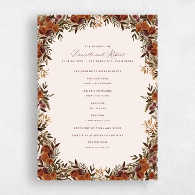 Orange Wedding Program - Chai