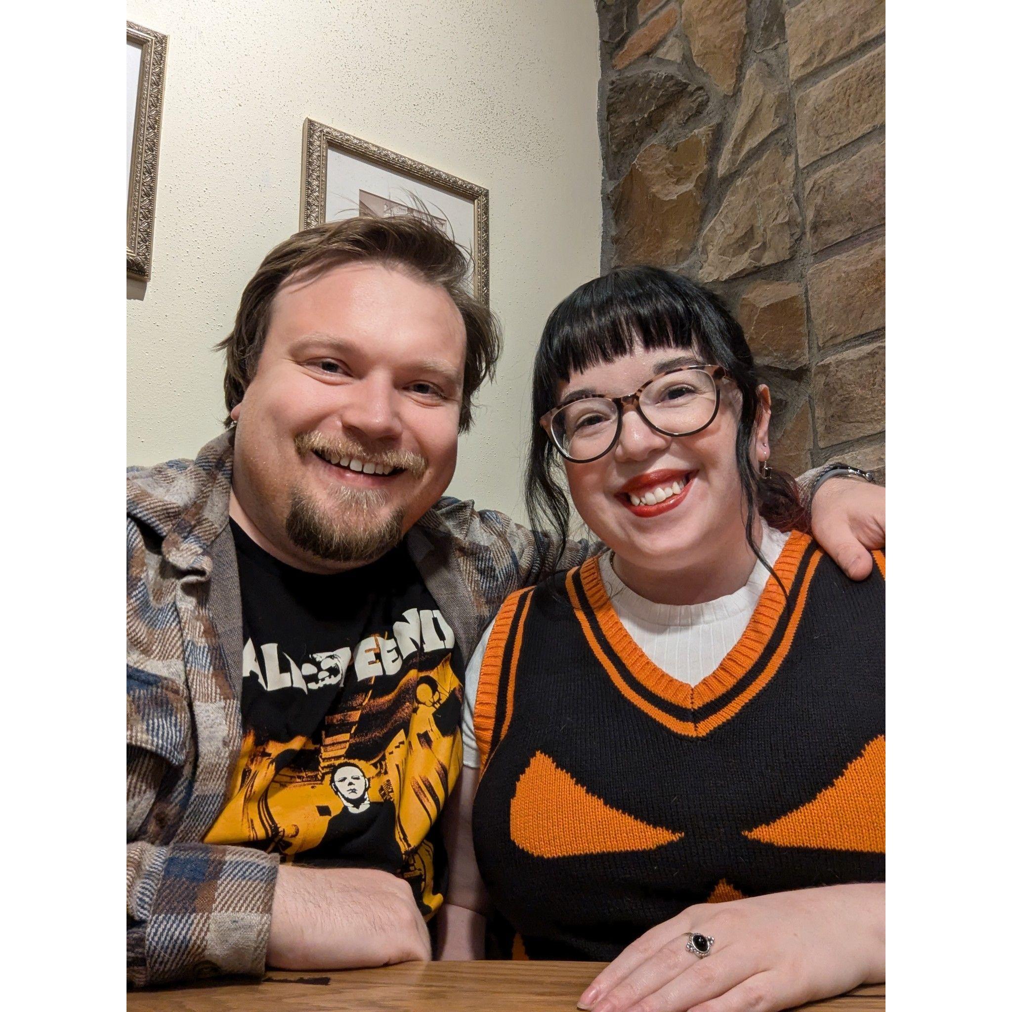 Enjoying Hannah's 30th birthday at a special dinner.