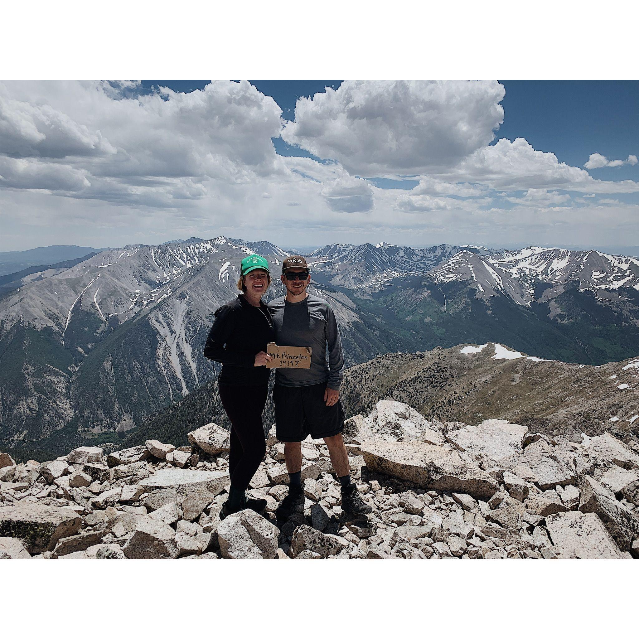 At the top of Mt Princeton, one of Colorado's 58 peaks above 14,000 feet