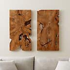 Slice Teak Wall Art Set of Two