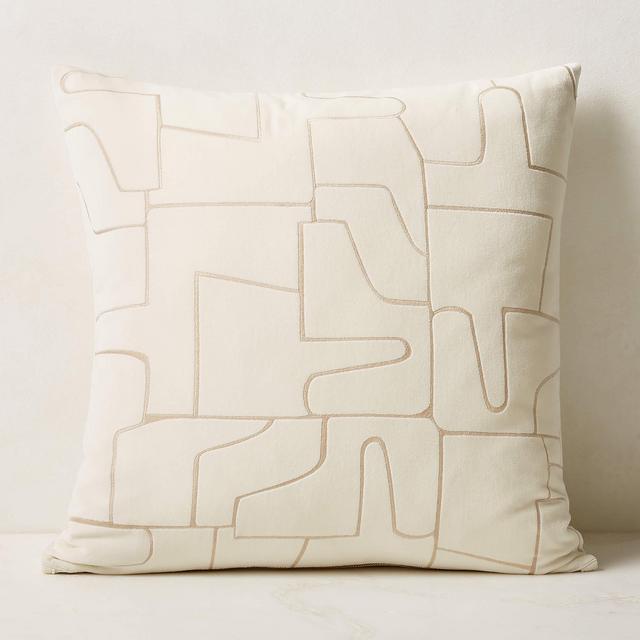 Arabella White Velvet Throw Pillow with Feather-Down Insert 23"x23"