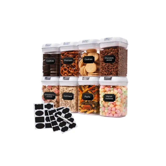 Cheer Collection Set of 8 28oz Airtight Food Storage Containers