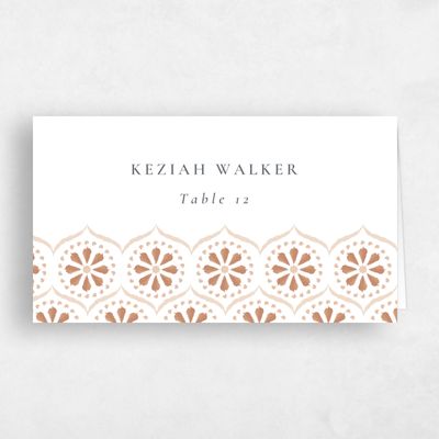 Tuscany, Orange Wedding Place Card - Aeolus