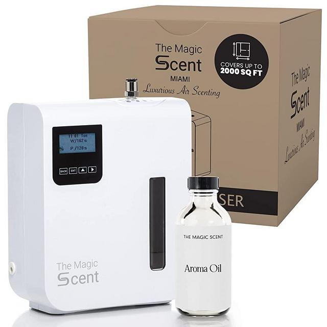 The Magic Scent Diffuser - Scent Air Machine for Home & Commercial Use, Covers 2000 sq. ft, Nebulizing Diffuser - HVAC Diffuser or Portable Large Room Waterless Diffusers - 100ml Aroma Oil Included