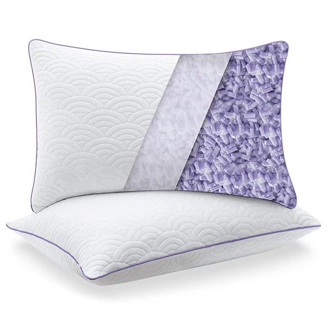 Memory Foam Pillows King Size Set of 2 Adjustable Cool Bamboo Pillow for Side Back Stomach Sleepers Luxury Gel Pillow with Washable Cover