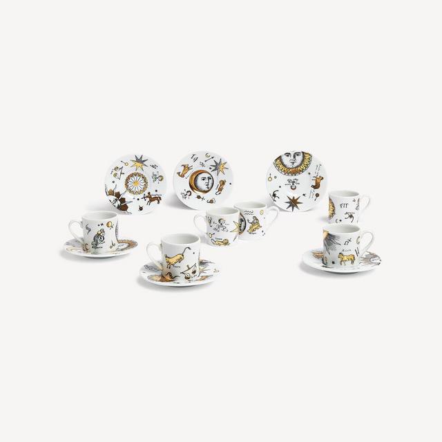 Fornasetti Set 6 coffee cups Astronomici