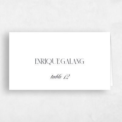 White Wedding Place Card - Milan