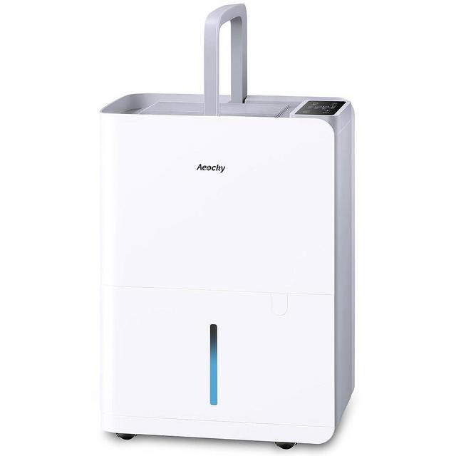 3500 Sq.Ft Basement Dehumidifier,AEOCKY Max 50 Pint/D Drain Hose Dehumidifier for Home,Bedroom,Bathroom,Room,Intelligent Humidistat,Quiet