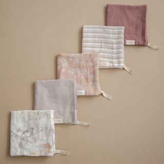 Violet Wildflower Assorted Washcloth, Set of 5