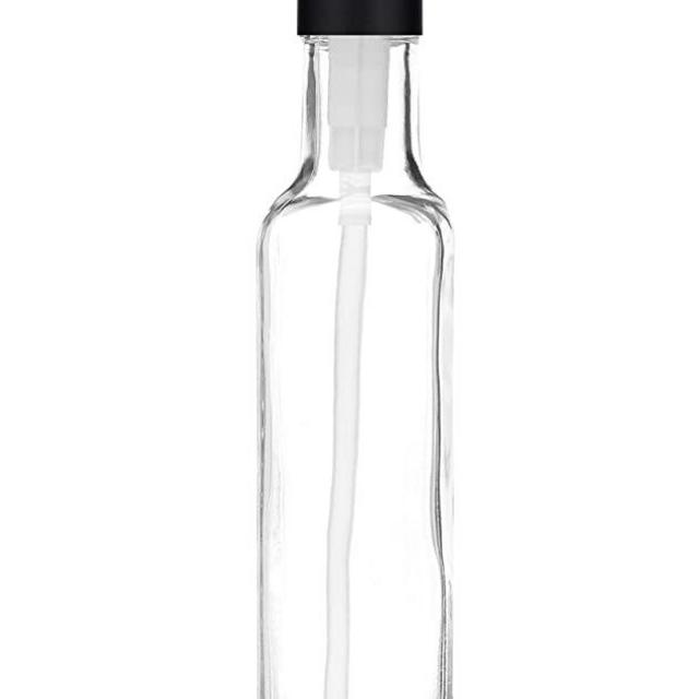 Rail19 French Vessel Glass Soap Dispenser with Metal Pump - Refillable Hand Soap, Lotion & Sanitizer for Sinks and Small Countertops, 8.5oz (Cali Black)