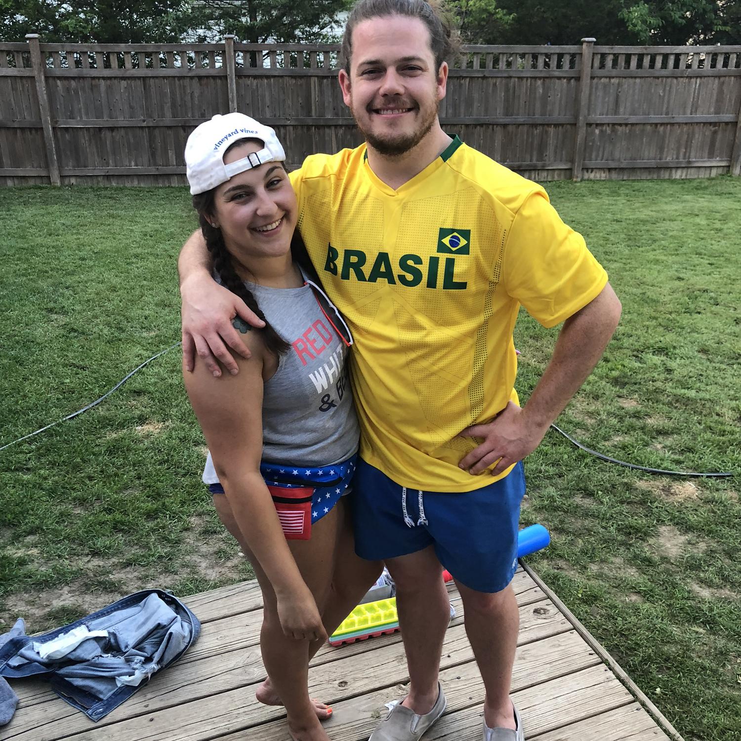 Austin was a trooper standing by Emma’s side while planning beer Olympics - June 2019