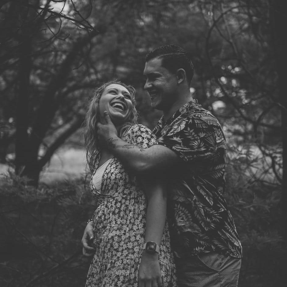 A moment captured between two lovers.
