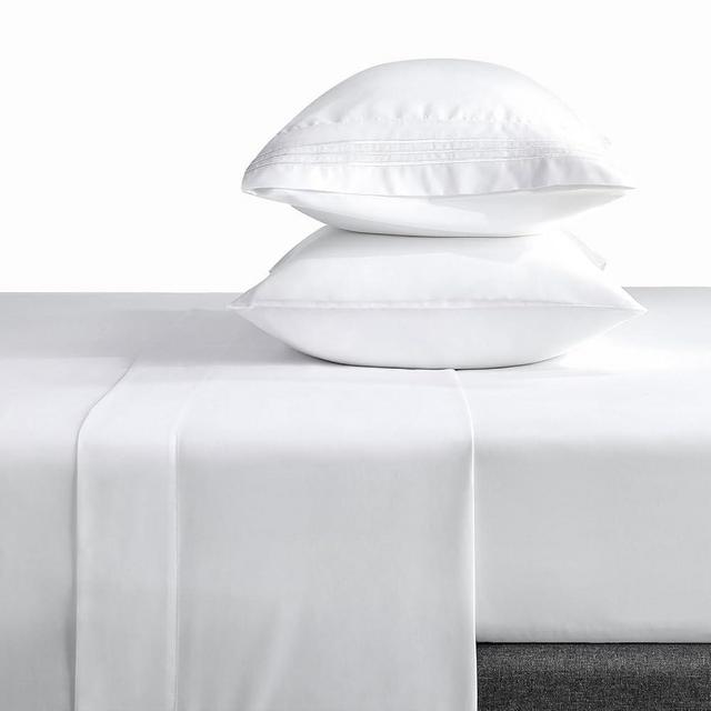 CozyLux Hotel Luxury Twin Extra Long (XL) Bed Sheets Set - 1800 Series 3-Piece Embroidered Microfiber Twin XL Sheets, Double Brushed, 16" Deep Pocket, Soft and Wrinkle-Resistant, White