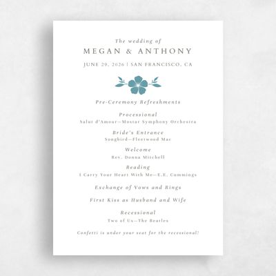 Multi-Colored Wedding Program - Maldives