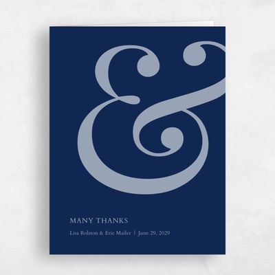 Navy, Blue Wedding Thank You - Verona Classic