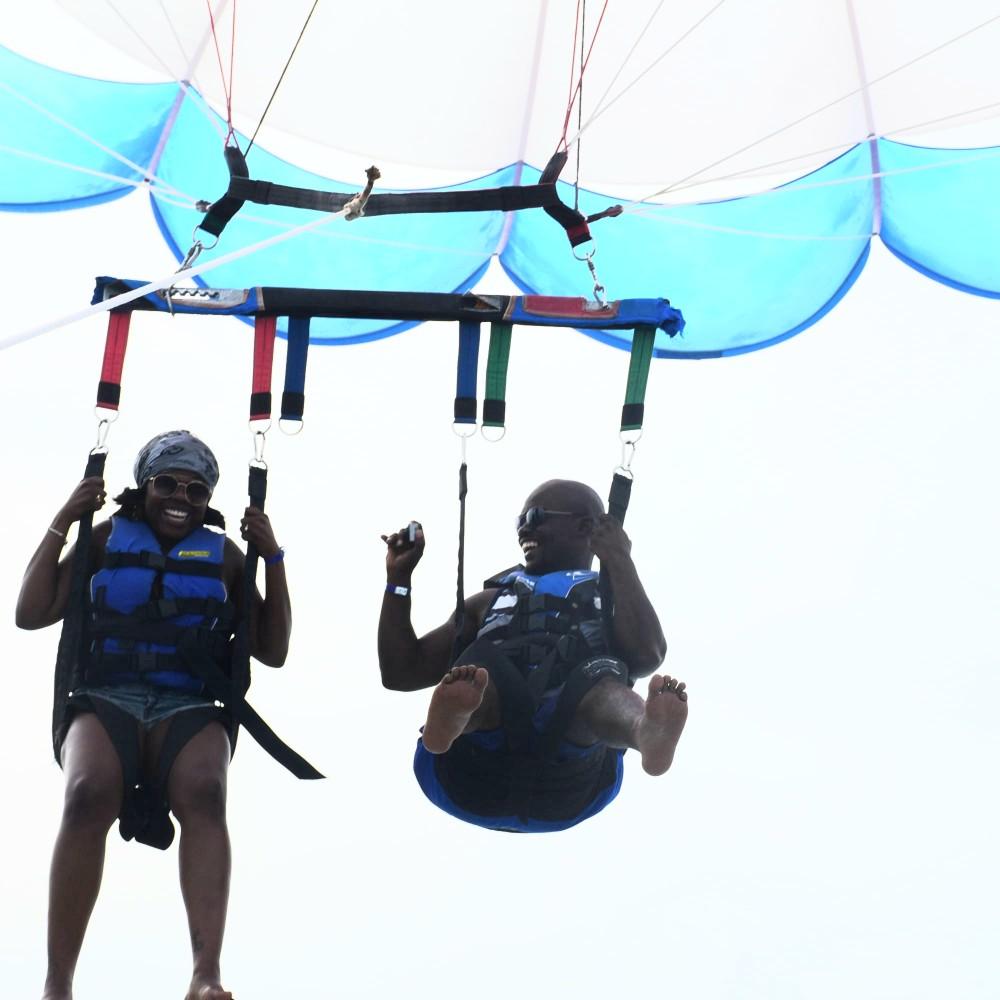 Another first that we experienced together! Parasailing over the Keys and loving every minute of it!