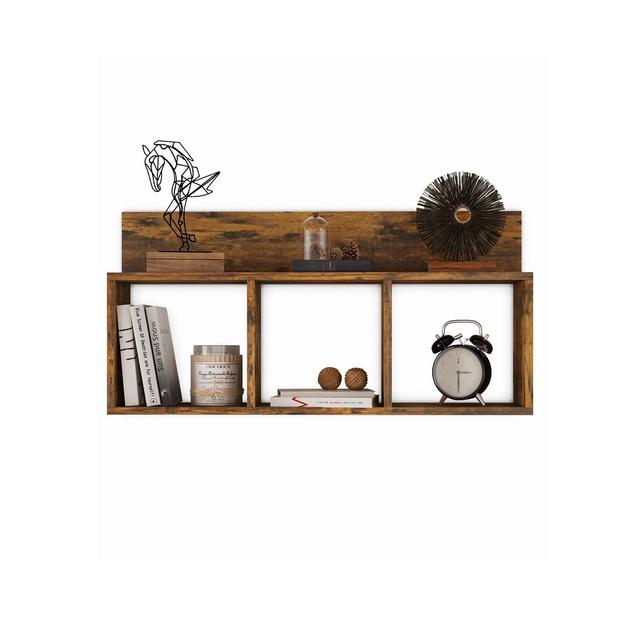 Danya B. Triple Cubed Shelf with Ledge - Wall Mount Cubie Shelf