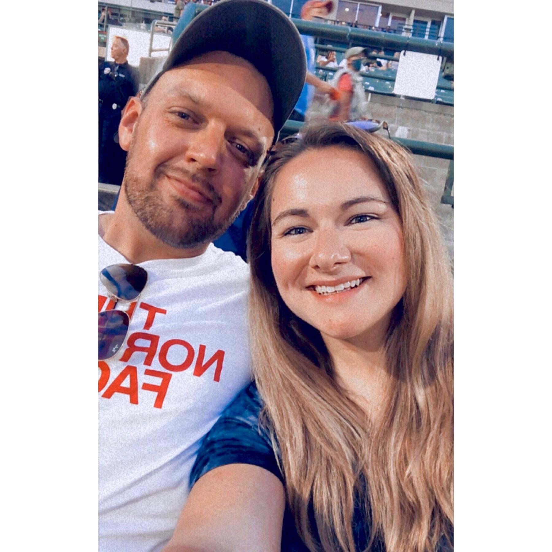 Our first photo together 💜 
Red Wings game Spring 2021 ❤️