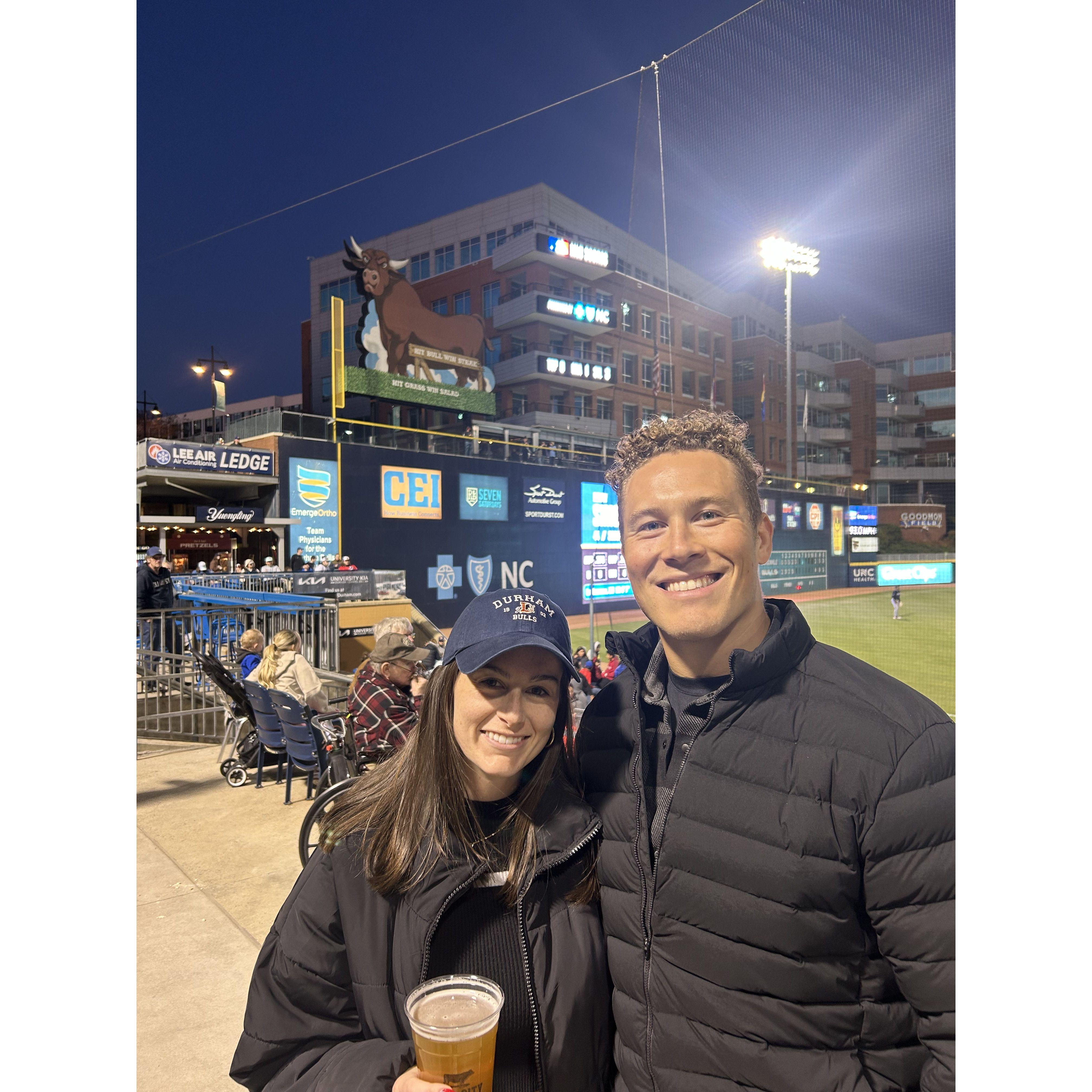 This was taken at a Durham Bulls' game on Allison's birthday!