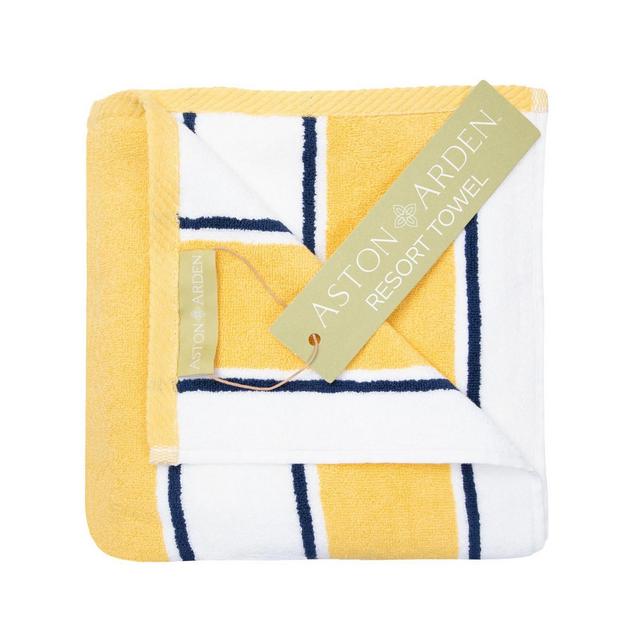 Aston and Arden Oversized Extra Thick Luxury Beach Towel (35x70 in., 600 GSM), Pinstriped, Soft Ringspun Cotton Resort Towel