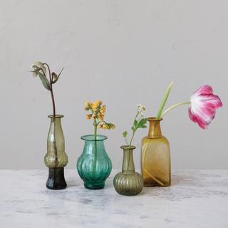 4-Piece Hand Blown Glass Vase Set