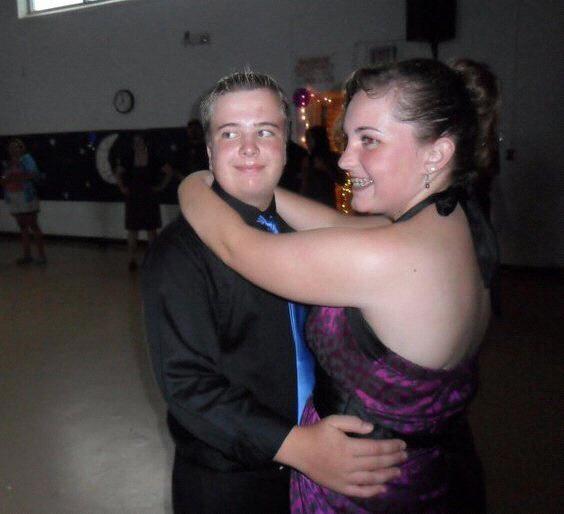 Our first pic together! 8th grade memories dance!