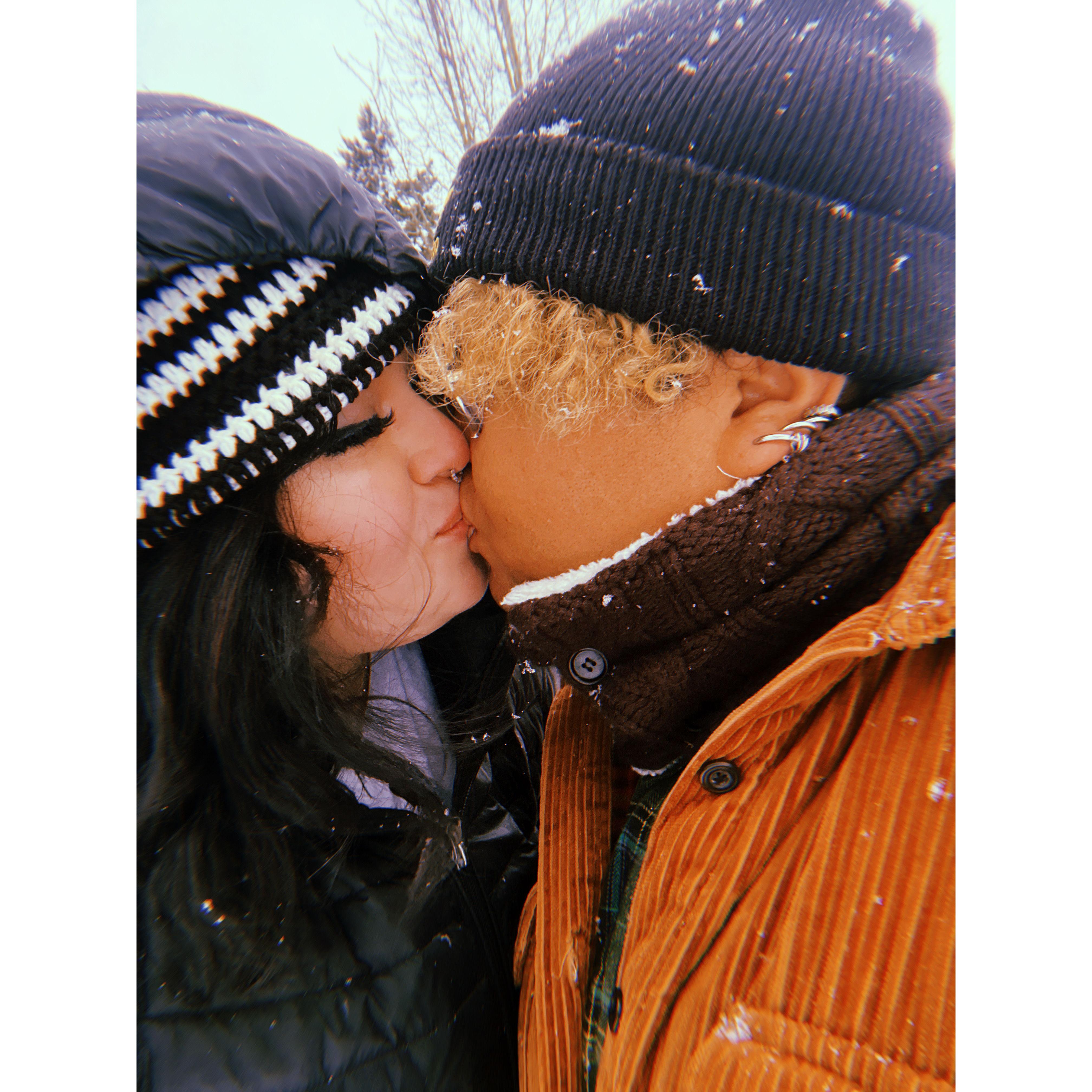 Snowy kisses