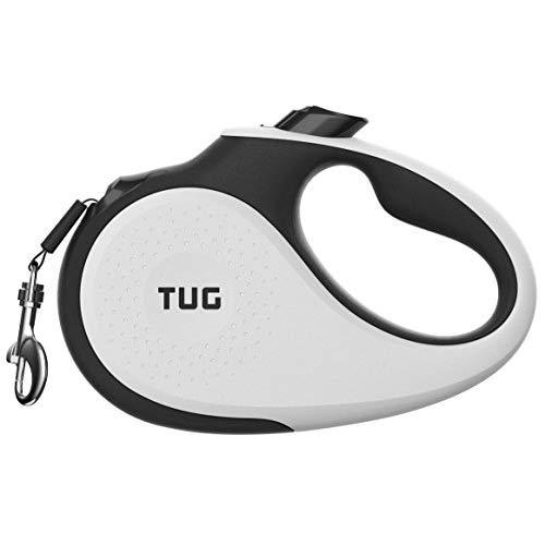 TUG Patented 360° Tangle-Free, Heavy Duty Retractable Dog Leash with Anti-Slip Handle; 16 ft Strong Nylon Tape/Ribbon; One-Handed Brake, Pause, Lock