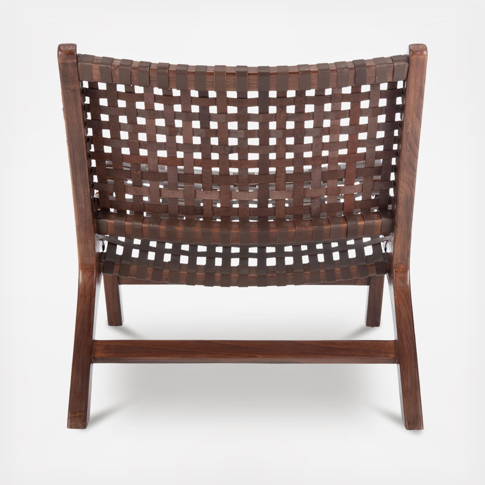 Safavieh Luna Leather Woven Accent Chair Zola