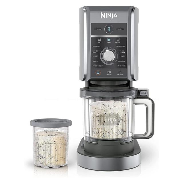 Ninja CREAMi Deluxe 11-in-1 XL Ice Cream Maker, Silver -Refurbished