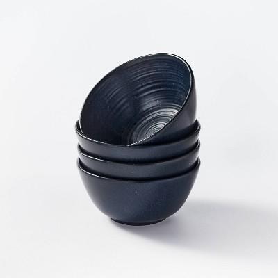 23oz 4pk Stoneware Glazed Salad Bowls Blue - Threshold™ designed with Studio McGee