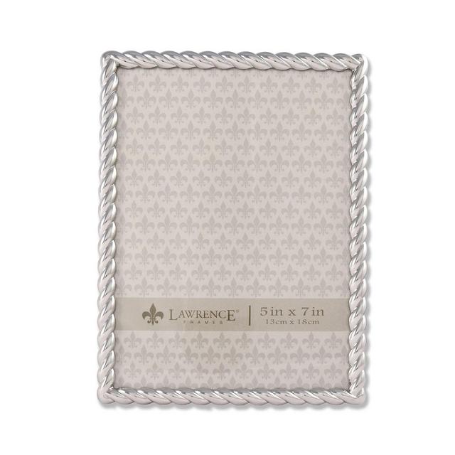 Lawrence Frames 710057 Silver Metal Rope Picture Frame - 5" x 7"