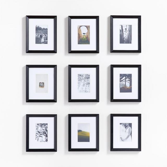 Icon 9-Piece 4x6 Black Gallery Wall Frame Set