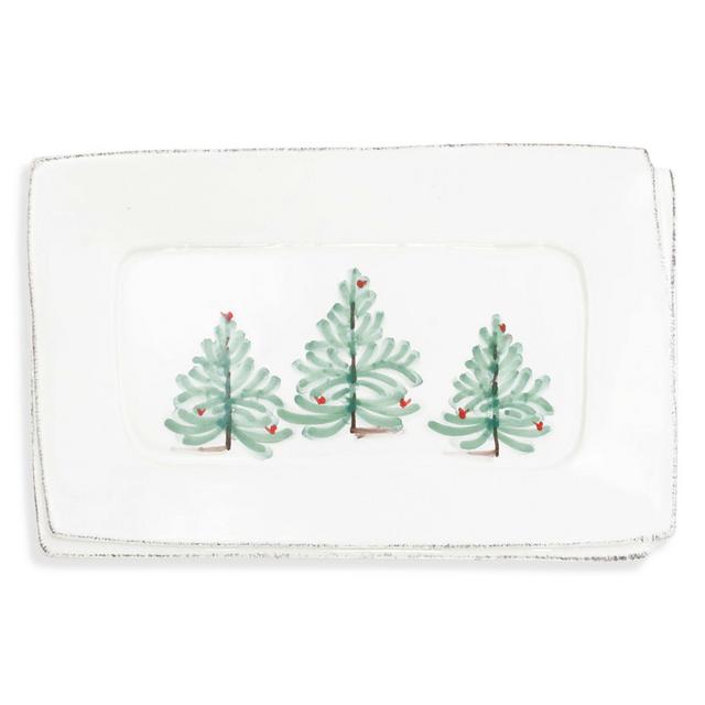 VIETRI Lastra Holiday Small Rectangular Tray