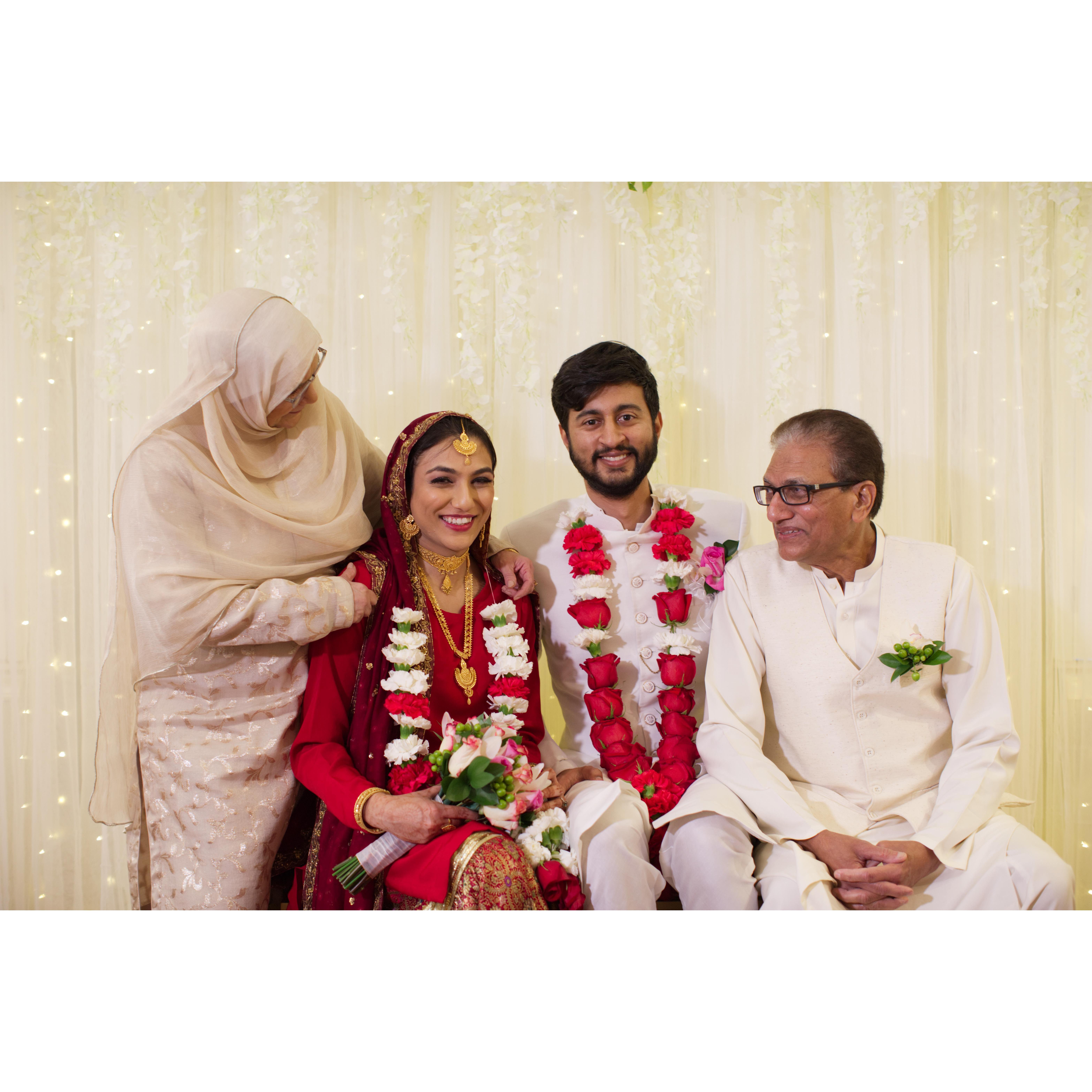 Ammarah's parents with Ammarah and Behraam
