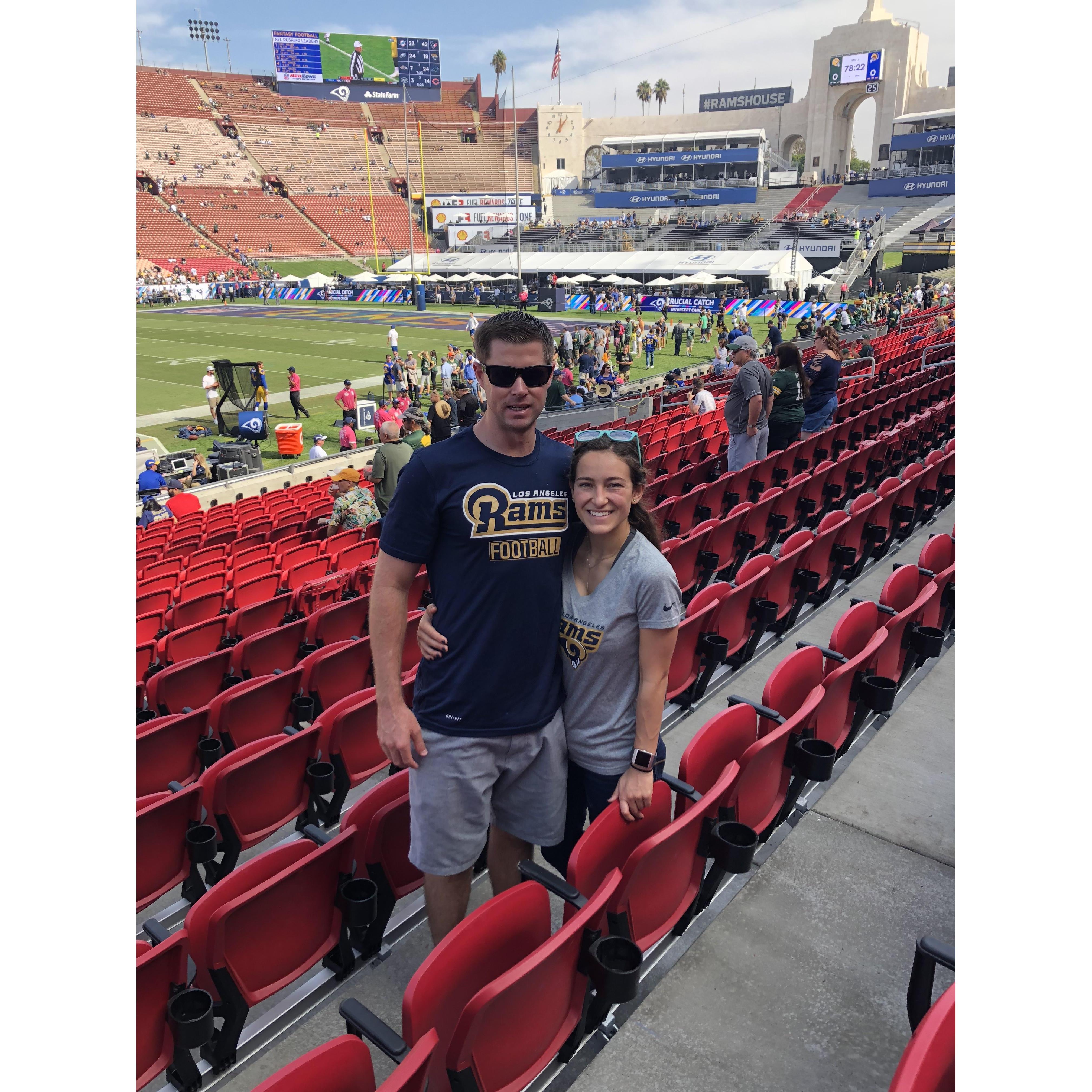 Watching our favorite football team, The RAMS!