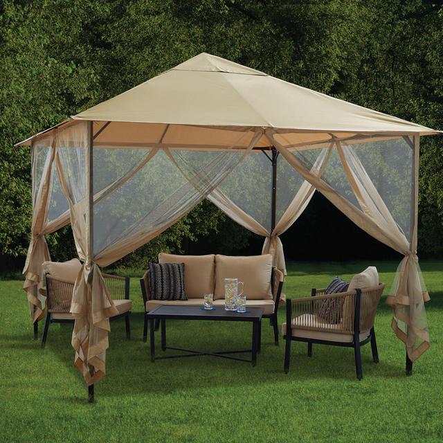 Destination Summer 10-Foot x 10-Foot Steel Double-Tiered Gazebo in Neutral