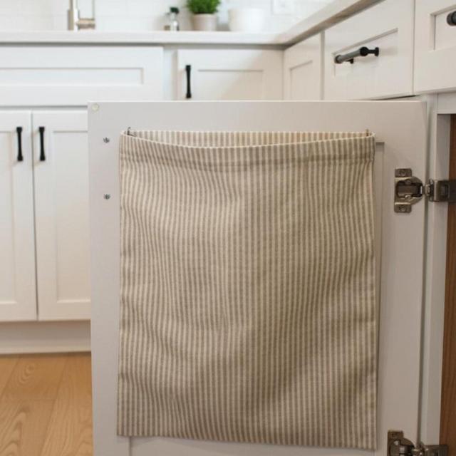 Handmade Woven Cotton Rag Bag: Kitchen, Bath, Laundry Storage