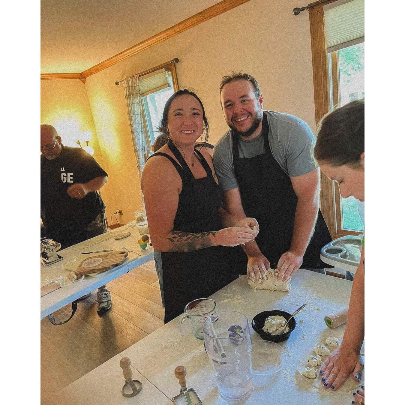 Pasta making and the first time Xander met Meg's family.