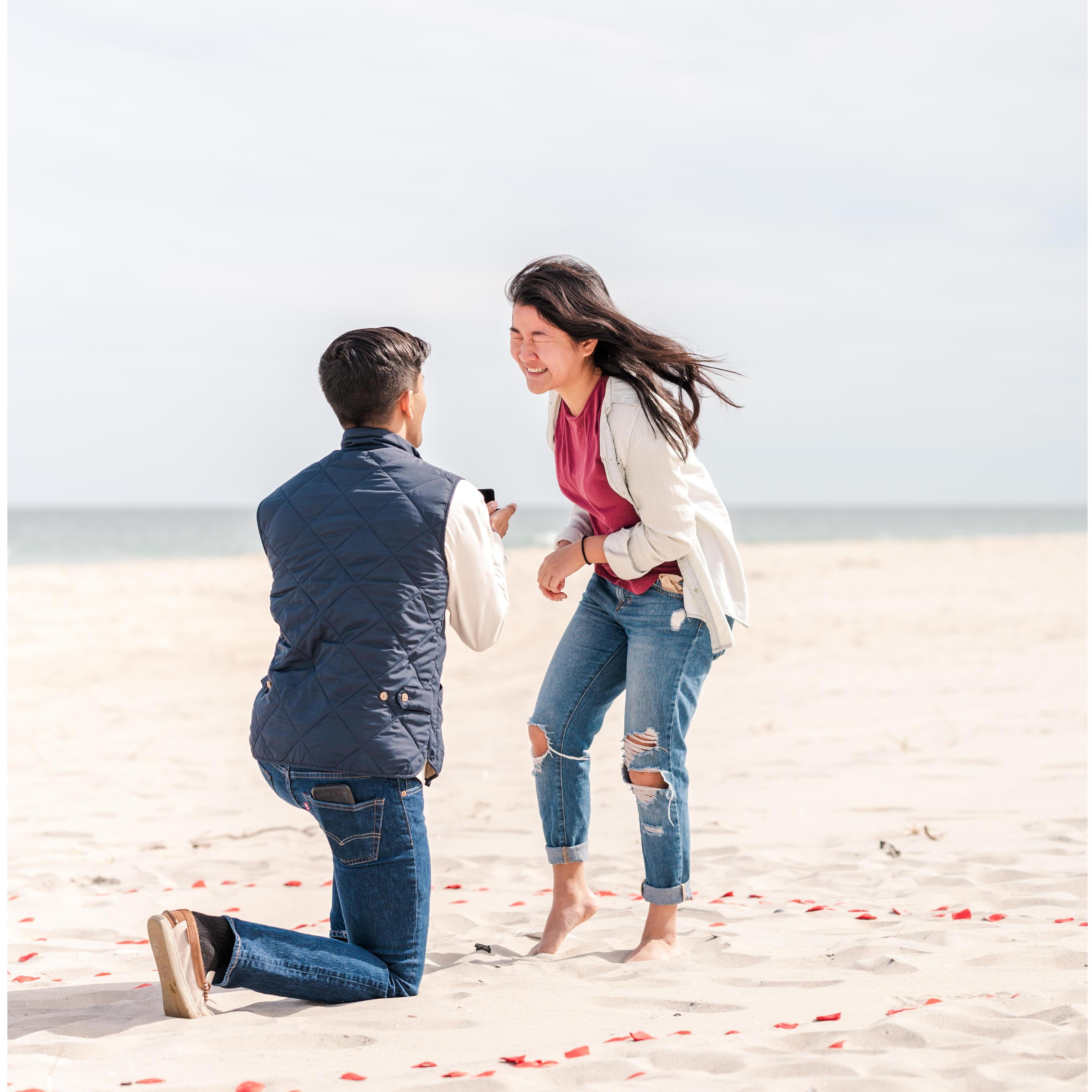 Popping the question - Naomi was very surprised since she thought Apoorva was in Seattle!