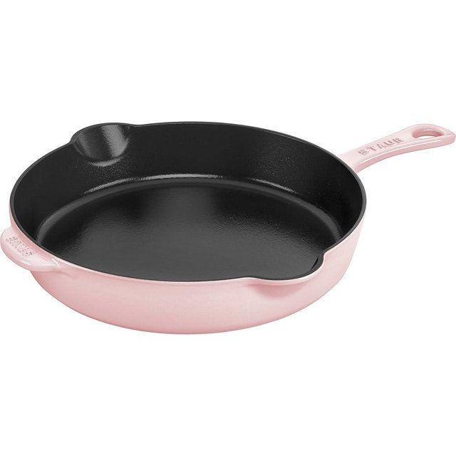 STAUB Cast Iron 8.5-inch Traditional Deep Skillet - Peony Pink