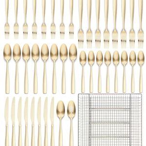 Ornative Kaede 42-Pc. Flatware Set with Wire Caddy, Service for 8 - Macy's